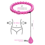 ZESTAW HULA HOP OHA01 VIOLET Z WYPUSTKAMI I OBCIĄŻNIKIEM ONE FITNESS + PAS BR125