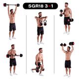 Zestaw Regulowanych Sztangielek HMS SGR18 PRO 3w1 41 kg Hantle Sztanga Kettlebell Outlet