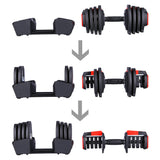 Zestaw Regulowanych Sztangielek HMS SGR18 PRO 3w1 41 kg Hantle Sztanga Kettlebell Outlet