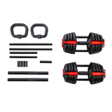 Zestaw Regulowanych Sztangielek HMS SGR18 PRO 3w1 41 kg Hantle Sztanga Kettlebell Outlet