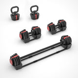 Zestaw Regulowanych Sztangielek HMS SGR18 PRO 3w1 41 kg Hantle Sztanga Kettlebell Outlet
