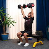 Zestaw Regulowanych Sztangielek HMS SGR18 PRO 3w1 41 kg Hantle Sztanga Kettlebell Outlet