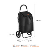 WÓZEK NA ZAKUPY Z SIEDZISKIEM 40L CZARNY NILS NC4303
