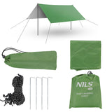 TARP PŁACHTA BIWAKOWA KEMPINGOWA 300X300 CM ZIELONA NILS CAMP NC17107