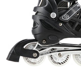 ŁYŻWOROLKI Z WYM. PŁOZĄ HOKEJOWĄ NH10905 4w1 CZARNE LED NILS EXTREME