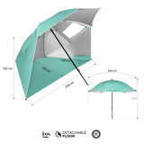 PARASOL/PARAWAN PLAŻOWY 2W1 XXL 240 CM ZIELONY NILS NC17114