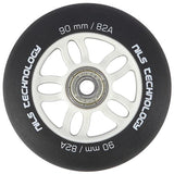 ZESTAW KÓŁEK PU 90x24 82A CZARNE MATOWE (4 szt.) + ABEC-9 CHROME (8 szt.) NILS EXTREME