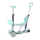 HULAJNOGA DZIECIĘCA HLB07 4w1 GRAY-MINT KÓŁKA LED NILS FUN