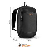 PLECAK DO SAMOLOTU NA LAPTOPA BIZNESOWY SZARY Z POSZERZENIEM 19L NILS NC4504