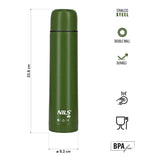 TERMOS TURYSTYCZNY 1000 ML ZIELONY NILS CAMP NC3804