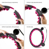 ZESTAW HULA HOP MAGNETYCZNY BLACK/PINK Z LICZNIKIEM HMS HHM16 + PAS WYSZCZUPLAJĄCY BR163 BLACK
