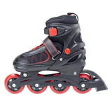NH7103 A 2w1 BLACK/RED ROZM. M ŁYŻWOROLKI Z WYM. PŁ. HOKEJOWĄ NILS EXTREME