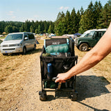WÓZEK TURYSTYCZNY PLAŻOWY XXL CZARNO-POMARAŃCZOWY 160L NILS CAMP NC2607