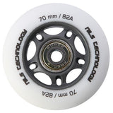 ZESTAW PU 70x24 82A BIAŁE MATOWE (4 szt.) + ABEC-9 (8 szt.) NILS EXTREME