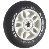 ZESTAW KÓŁEK PU 90x24 82A CZARNE MATOWE (4 szt.) + ABEC-9 CHROME (8 szt.) NILS EXTREME