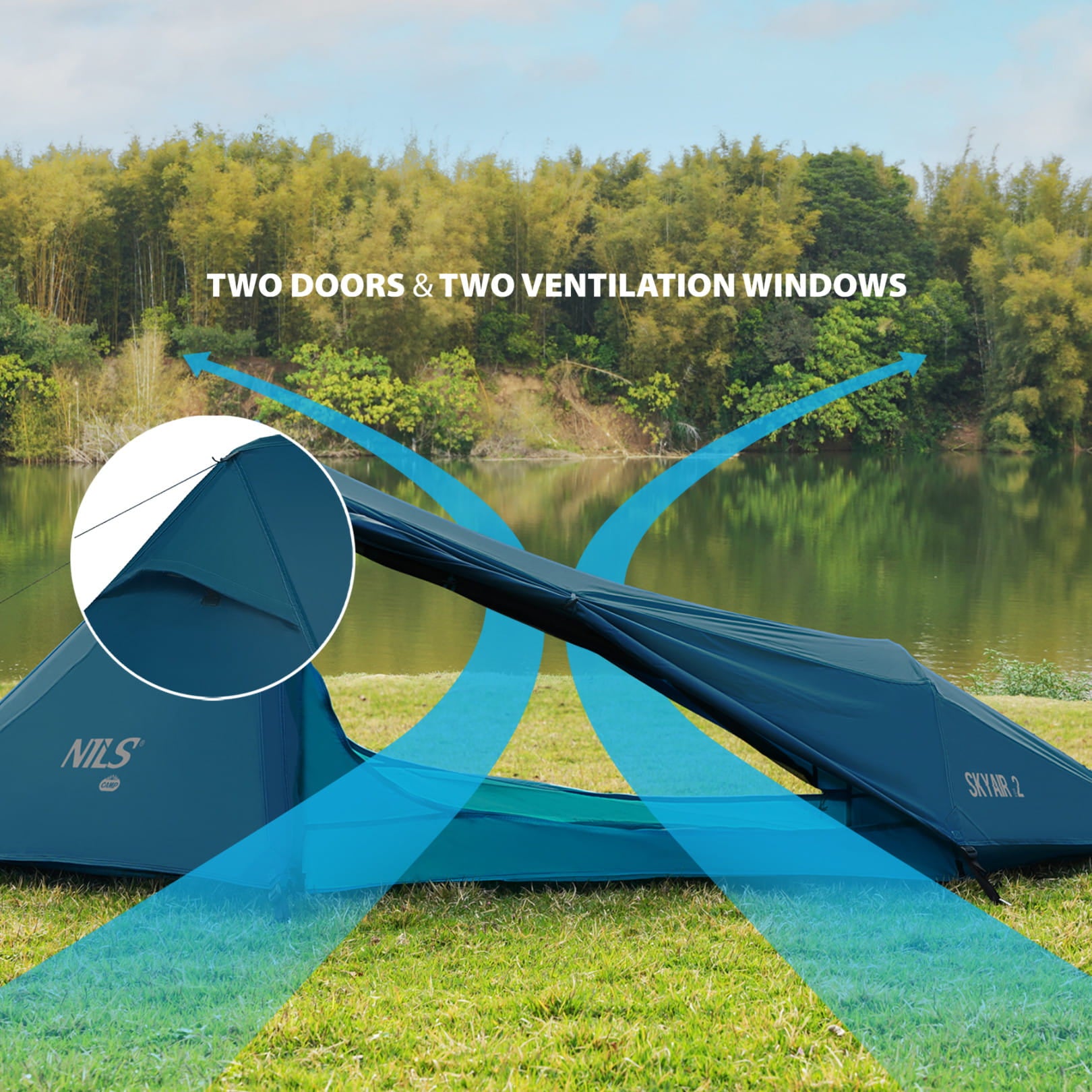 NAMIOT ULTRA LIGHT SKYAIR 2 NIEBIESKI NILS CAMP NC2502