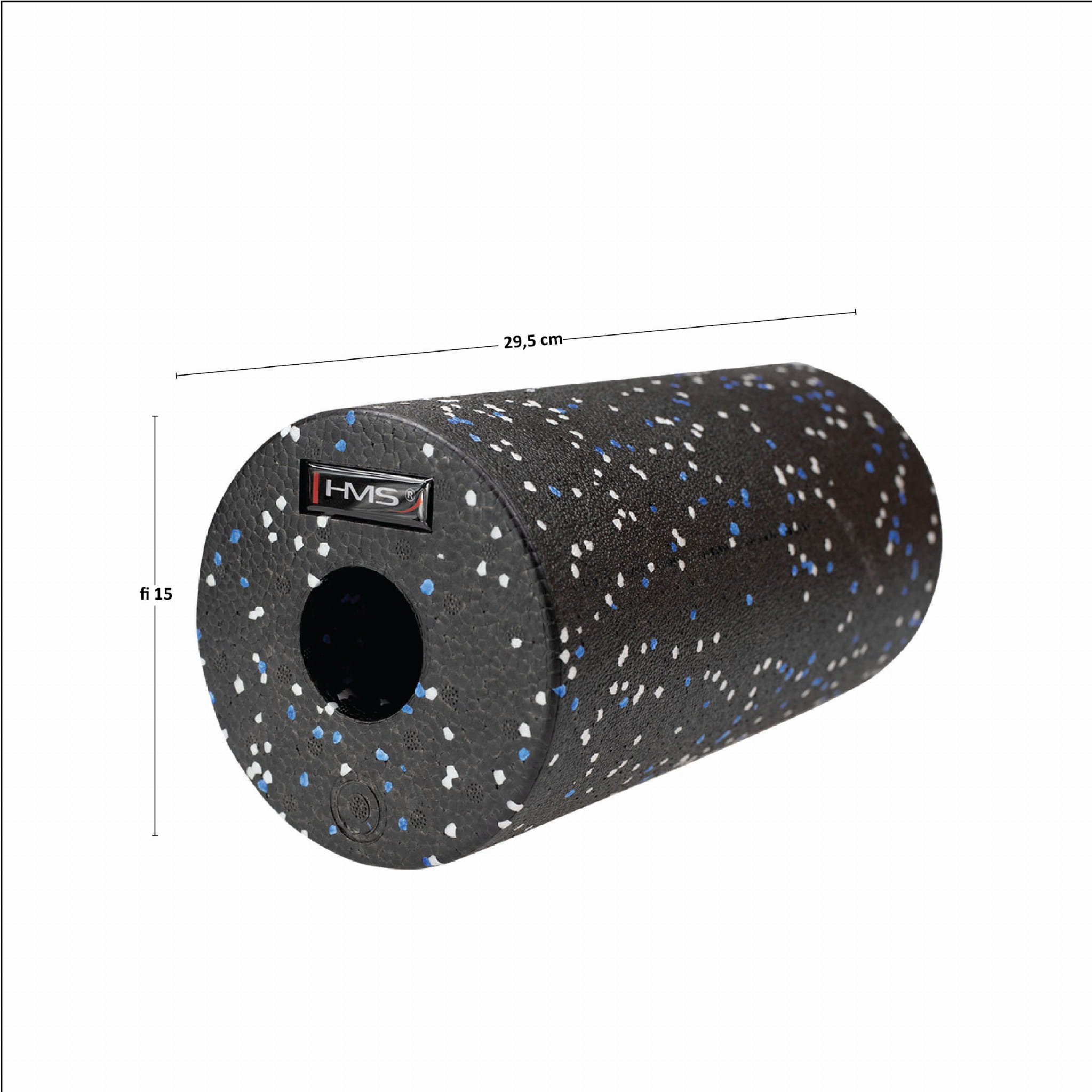 FS114 BLACK/BLUE DOTS 30CM WAŁEK/ROLLER FITNESS HMS