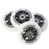 ZESTAW PU 90x24 82A BIAŁE MATOWE (4 szt.) + ABEC-9 CHROME (8 szt.) NILS EXTREME