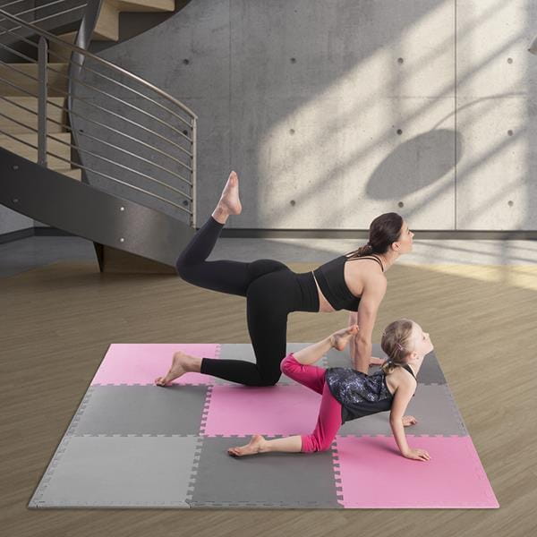 MP10  MATA PUZZLE MULTIPACK PINK-GREY 9 ELEMENTÓW 10MM ONE FITNESS