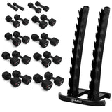 ZESTAW HANTLI POLIURETANOWYCH HPT 2 x 1 - 10 KG (110 KG) + STOJAK HMS STR37