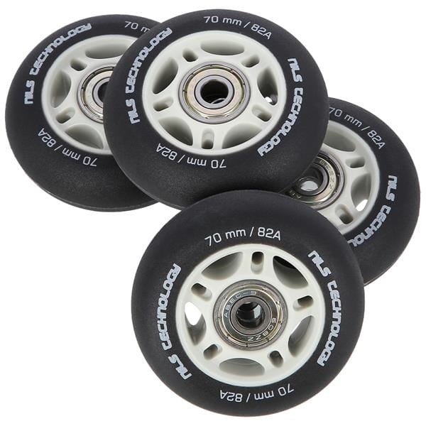 ZESTAW PU 70x24 82A CZARNE MATOWE (4 szt.) + ABEC-9 (8 szt.) NILS EXTREME