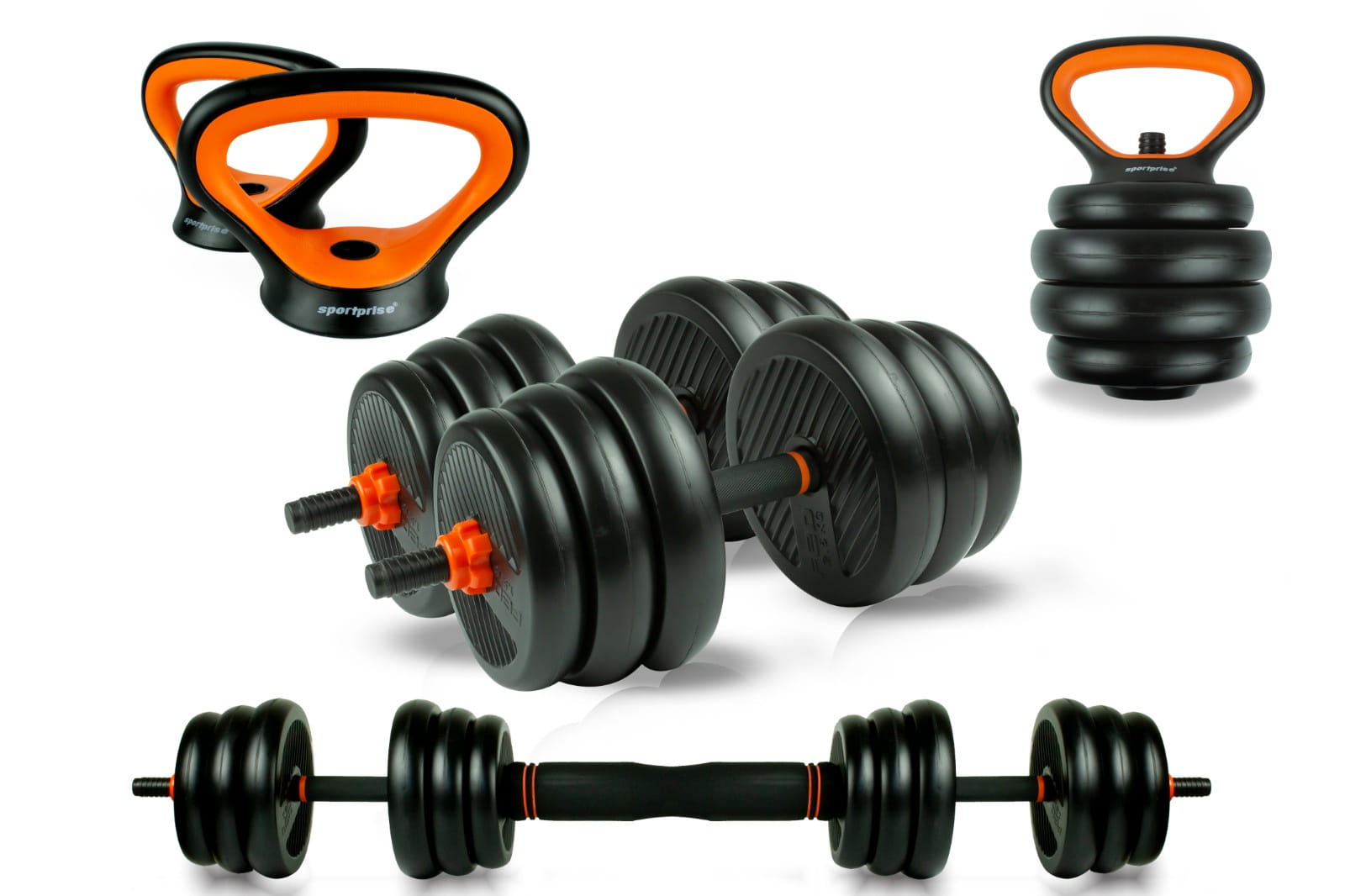 ADK SET25 - Zestaw regulowane hantle sztanga kettlebell 25kg