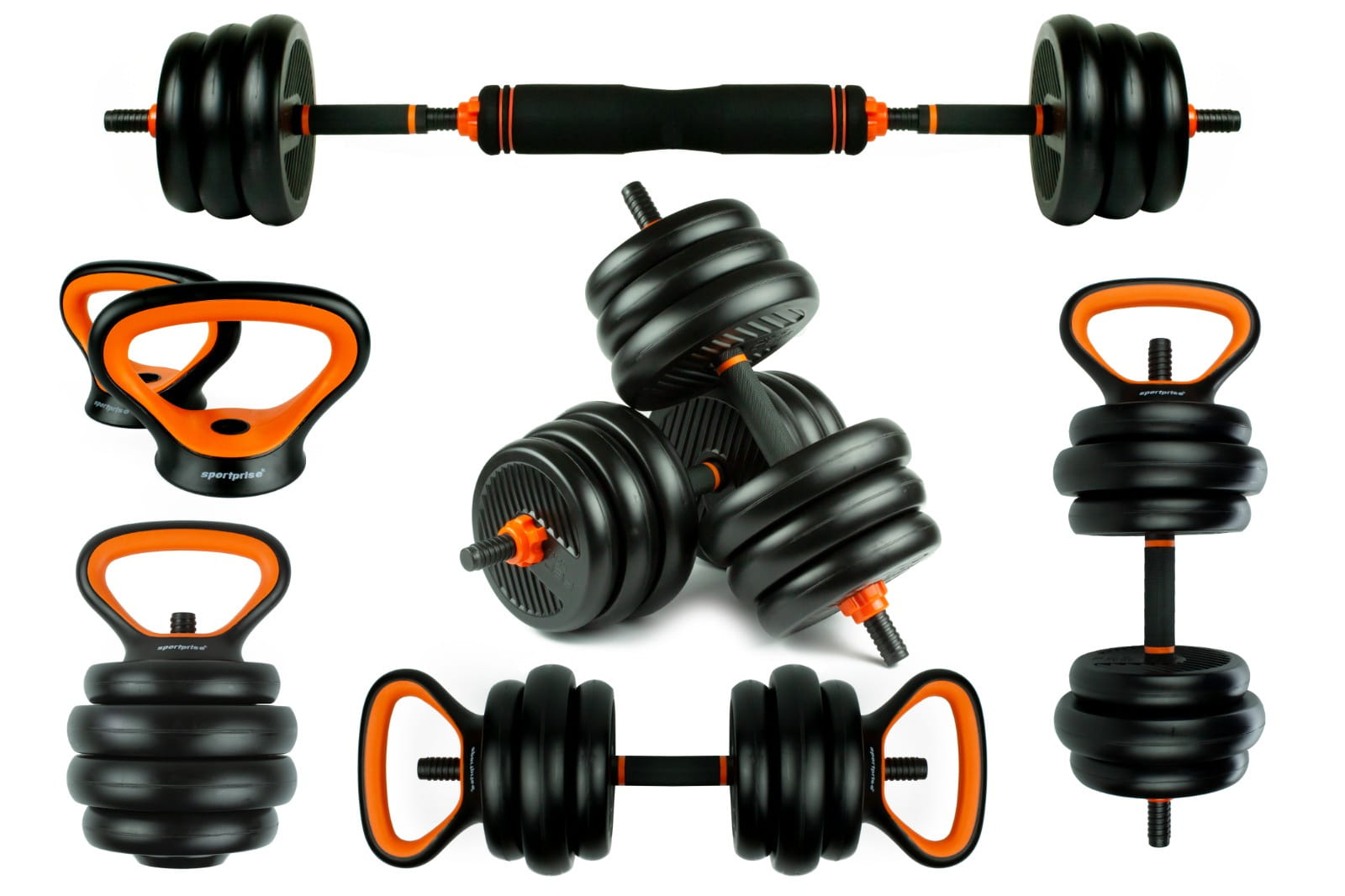 ADK SET25 - Zestaw regulowane hantle sztanga kettlebell 25kg