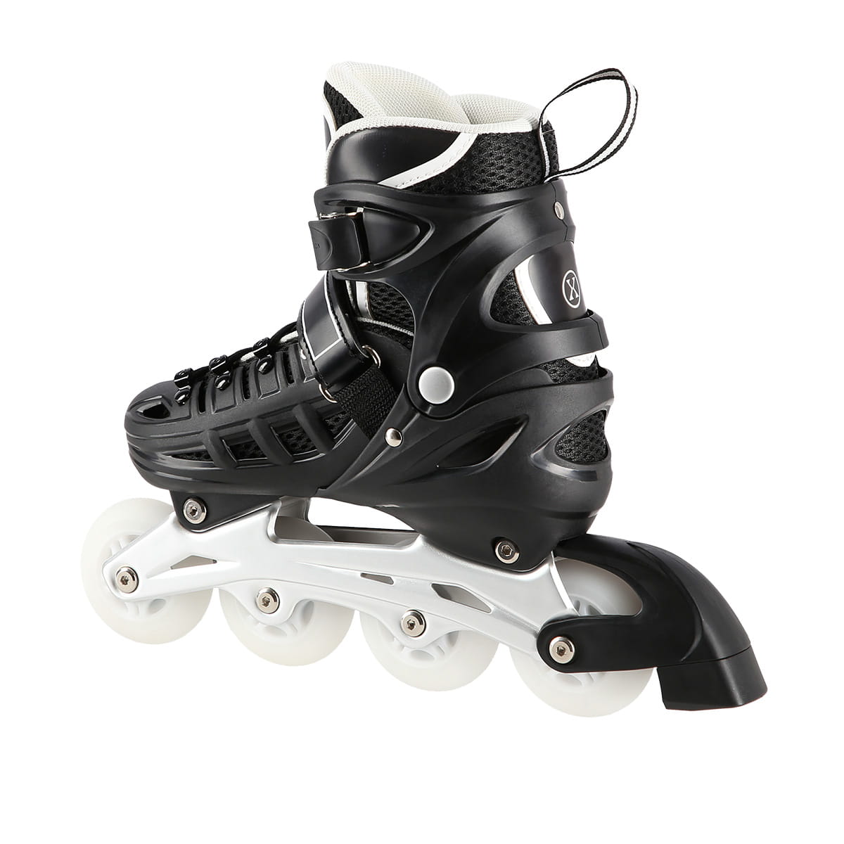 ŁYŻWOROLKI Z WYM. PŁOZĄ HOKEJOWĄ NH10905 4w1 CZARNE LED NILS EXTREME
