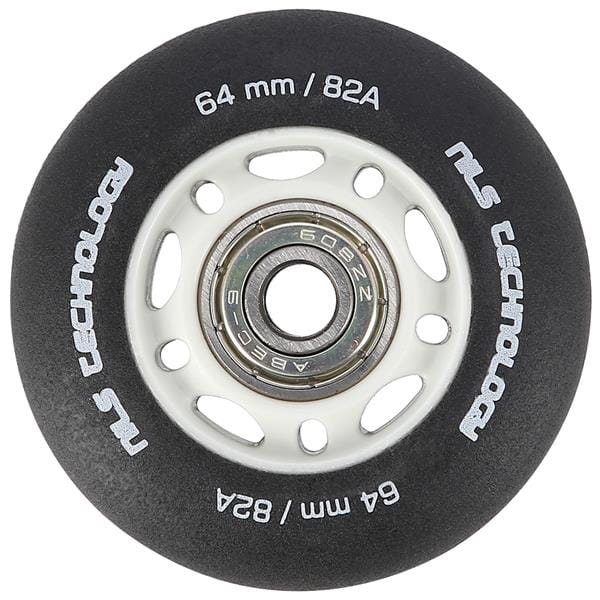 ZESTAW PU 64x24 82A CZARNE MATOWE (4 szt.) + ABEC-9 (8 szt.) NILS EXTREME