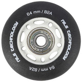 ZESTAW PU 64x24 82A CZARNE MATOWE (4 szt.) + ABEC-9 (8 szt.) NILS EXTREME
