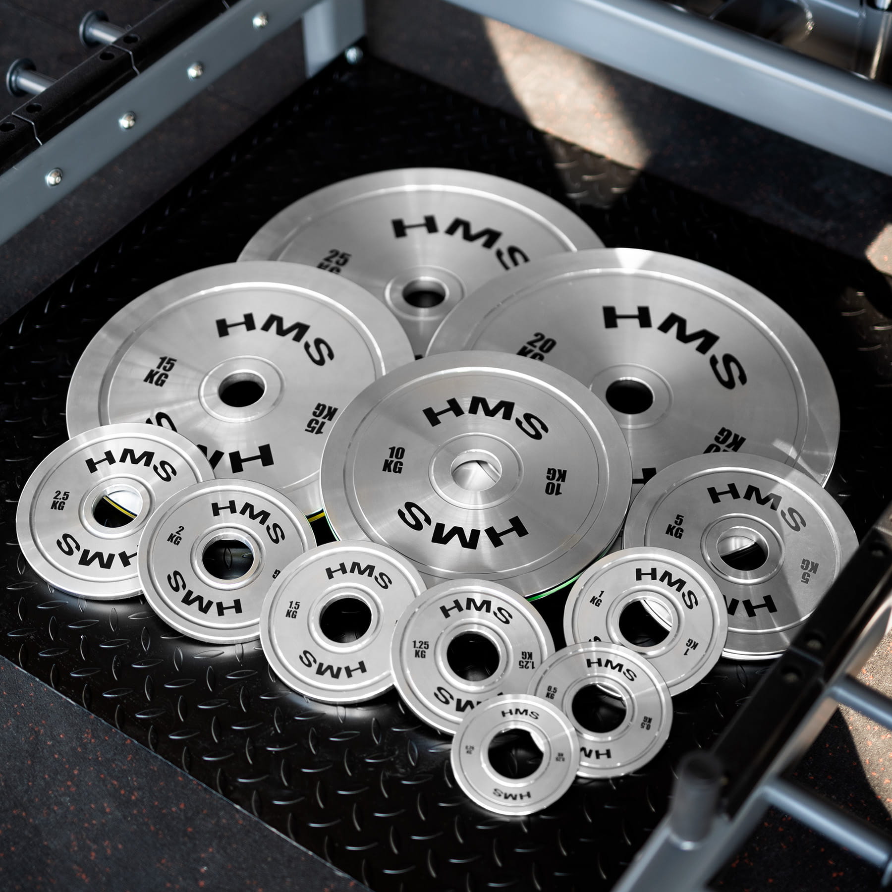 ZESTAW TALERZY OLIMPIJSKICH STALOWYCH KALIBROWANYCH TOS  2 x 0.25 - 25 KG (168 KG) HMS