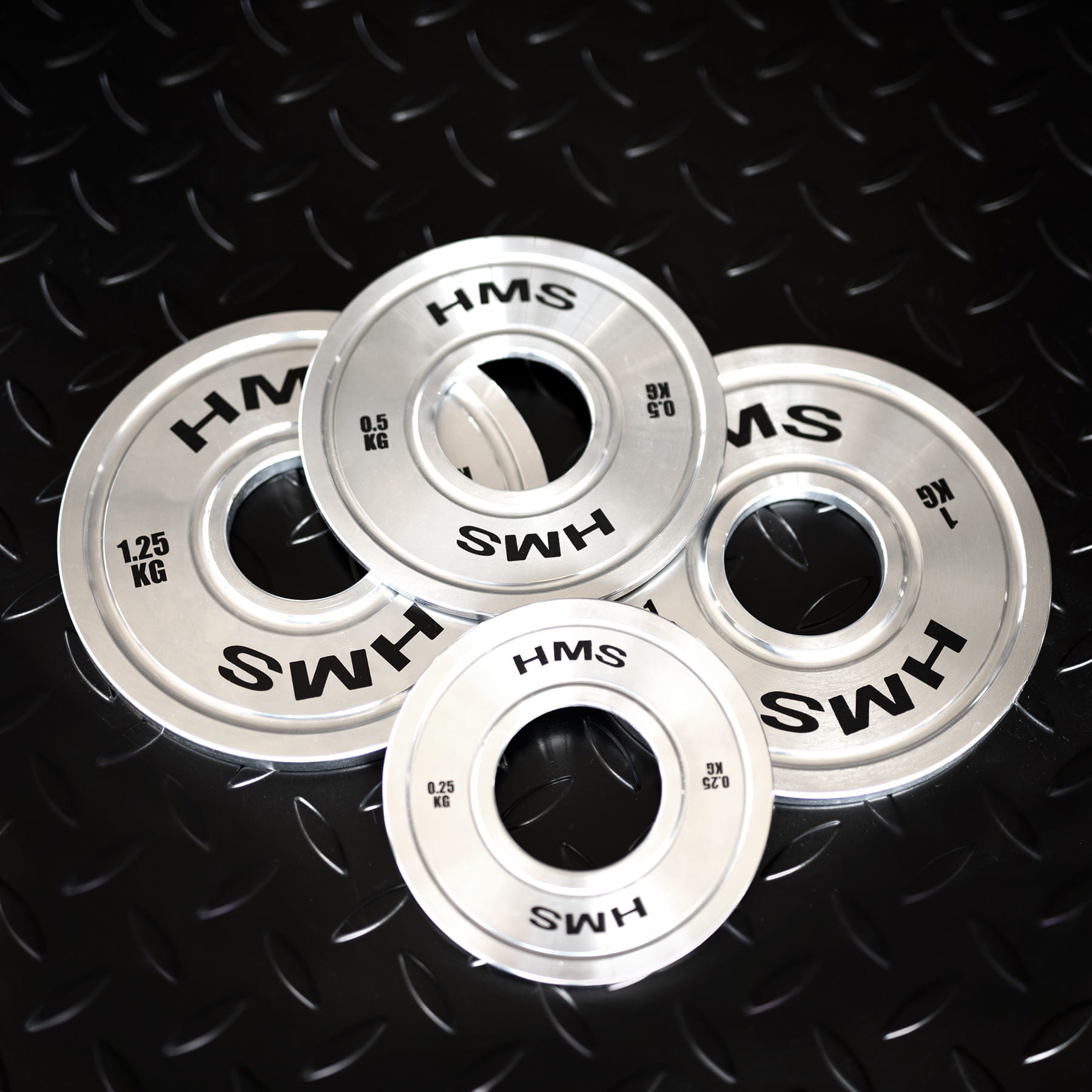 ZESTAW TALERZY OLIMPIJSKICH STALOWYCH KALIBROWANYCH TOS  2 x 0.25 - 1.25 KG (6 KG) HMS