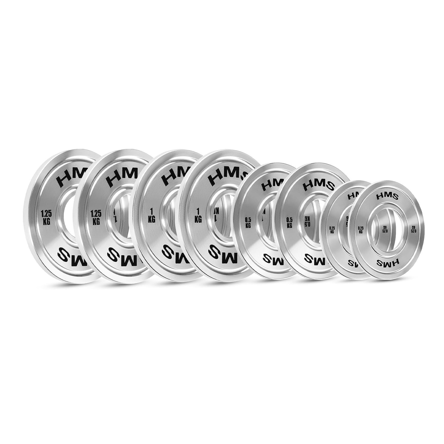 ZESTAW TALERZY OLIMPIJSKICH STALOWYCH KALIBROWANYCH TOS  2 x 0.25 - 1.25 KG (6 KG) HMS