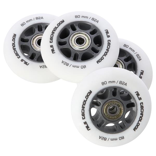 ZESTAW PU 80x24 82A BIAŁE MATOWE (4 szt.) + ABEC-9  (8 szt.) NILS EXTREME