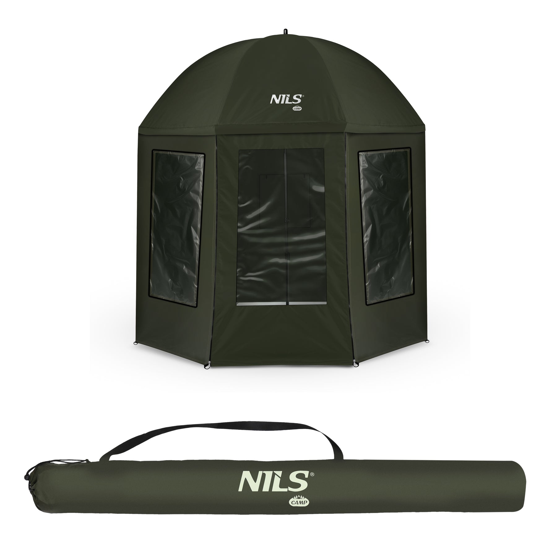 PARASOL WĘDKARSKI Z PEŁNĄ OSŁONĄ 2W1 250CM NILS CAMP NC4701