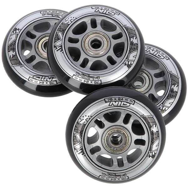 ZESTAW PU 76x24 82A CZARNE N (4 szt.) + ABEC-9 (8 szt.) NILS EXTREME