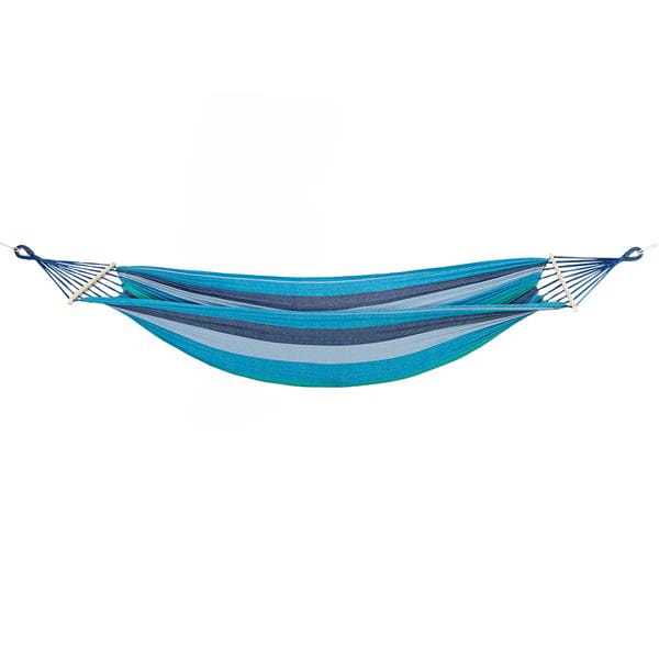 NC9004 NIEBIESKI-CIEMNO NIEBIESKI HAMAK Z DREWNIANĄ BELKA 70CM I METALOWYM UCHWYTEM  NILS CAMP