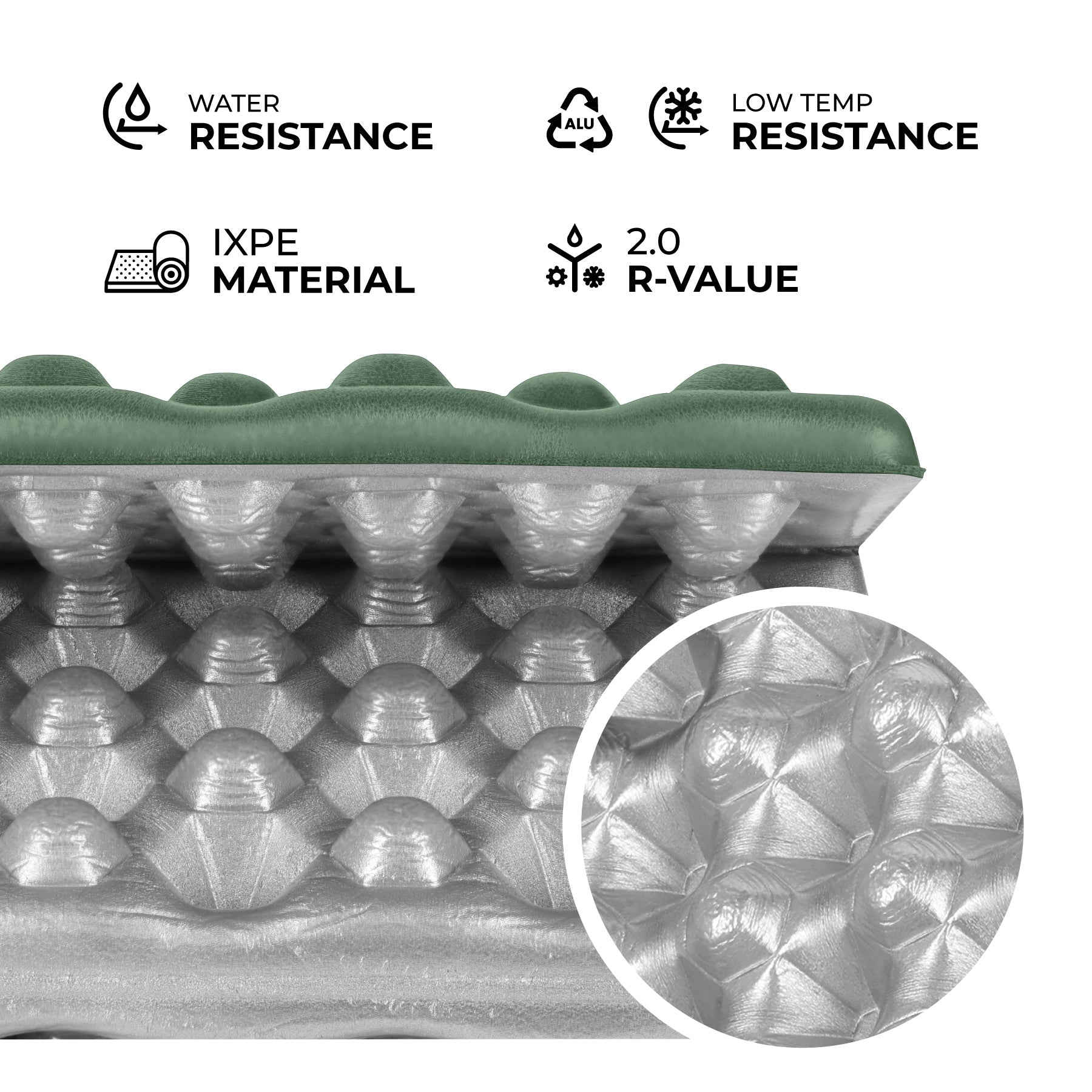 MATA KEMPINGOWA DO SIEDZENIA Z PODBICIEM ALUMINIOWYM +IXPE 40 CM ZIELONA NILS CAMP NC17105