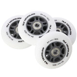 ZESTAW KÓŁEK PU 84x24 82A BIAŁE MATOWE (4 szt.) + ABEC-9 CHROME (8 szt.) NILS EXTREME