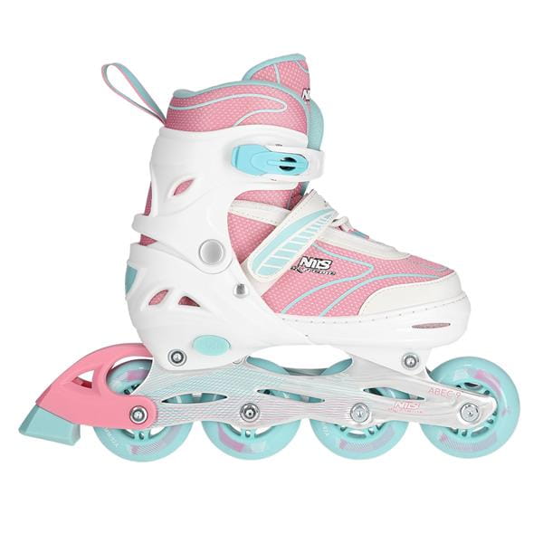 NH11812 A 2w1 WHITE/PINK ŁYŻWOROLKI Z WYM. PŁ. HOKEJOWĄ NILS EXTREME