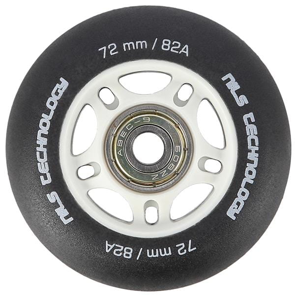 ZESTAW PU 72x24 82A CZARNE MATOWE (4 szt.) + ABEC-9  (8 szt.) NILS EXTREME