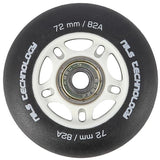ZESTAW PU 72x24 82A CZARNE MATOWE (4 szt.) + ABEC-9  (8 szt.) NILS EXTREME
