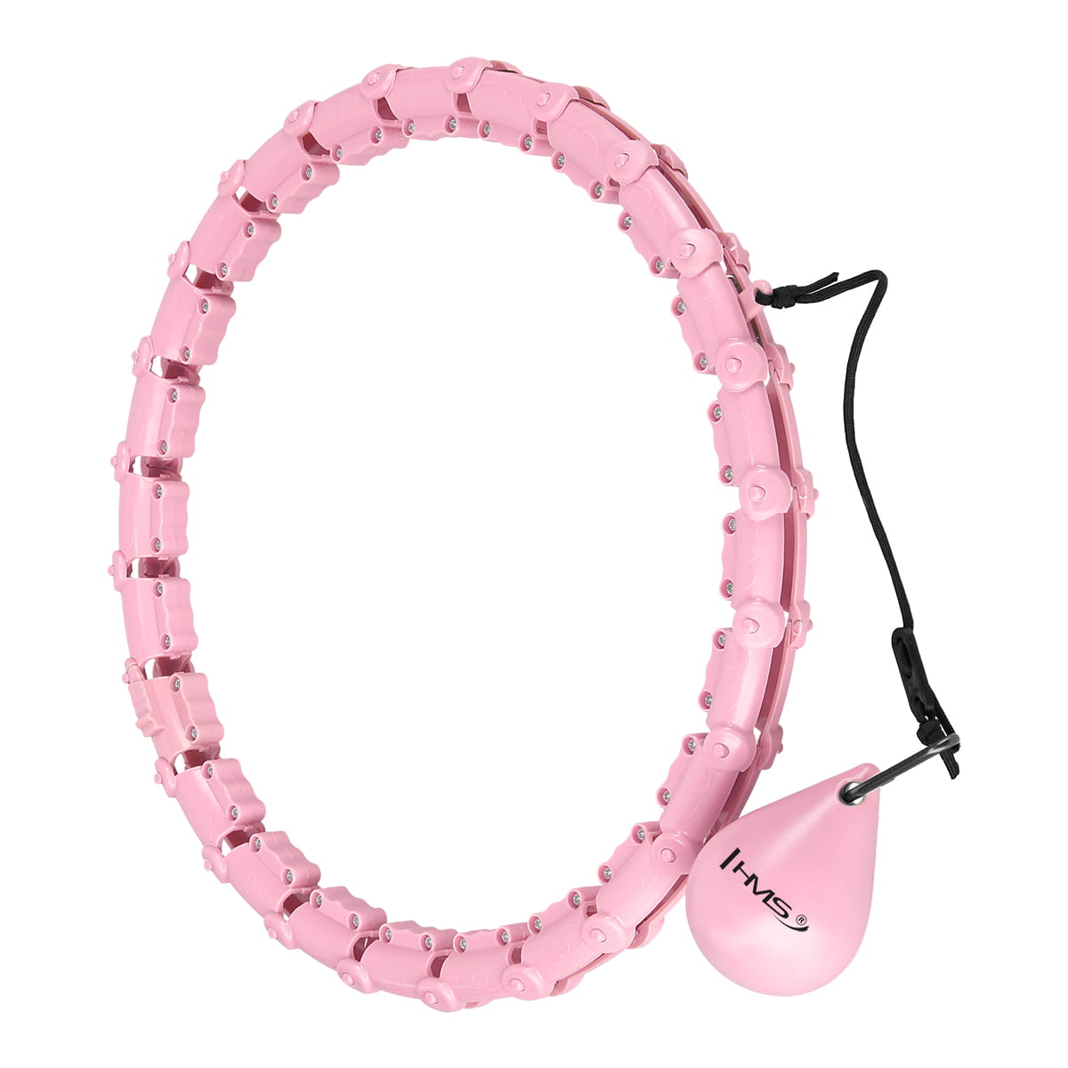 ZESTAW HULA HOP LIGHT PINK Z WYPUSTKAMI I OBCIĄŻNIKIEM HMS HHW02 + PAS BR163 RED