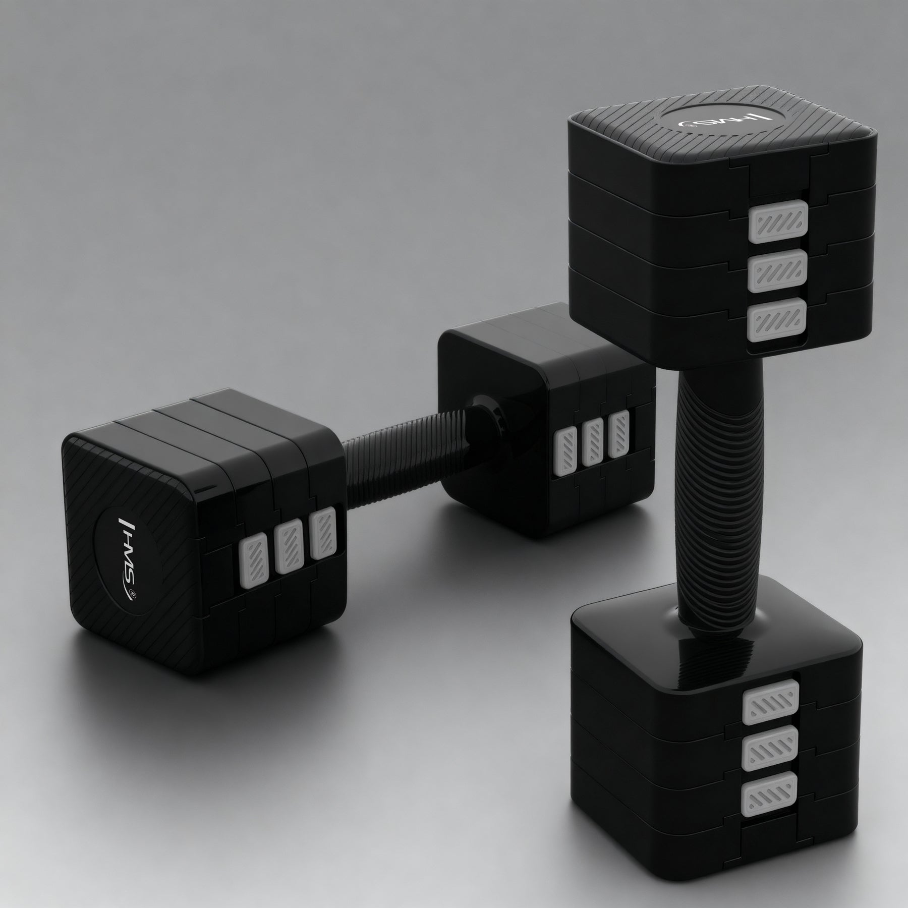 HANTLE CIĘŻARKI REGULOWANE BLACK 2 x 5 KG ZMIANA WAGI ANTY-ROLL HMS  HL02