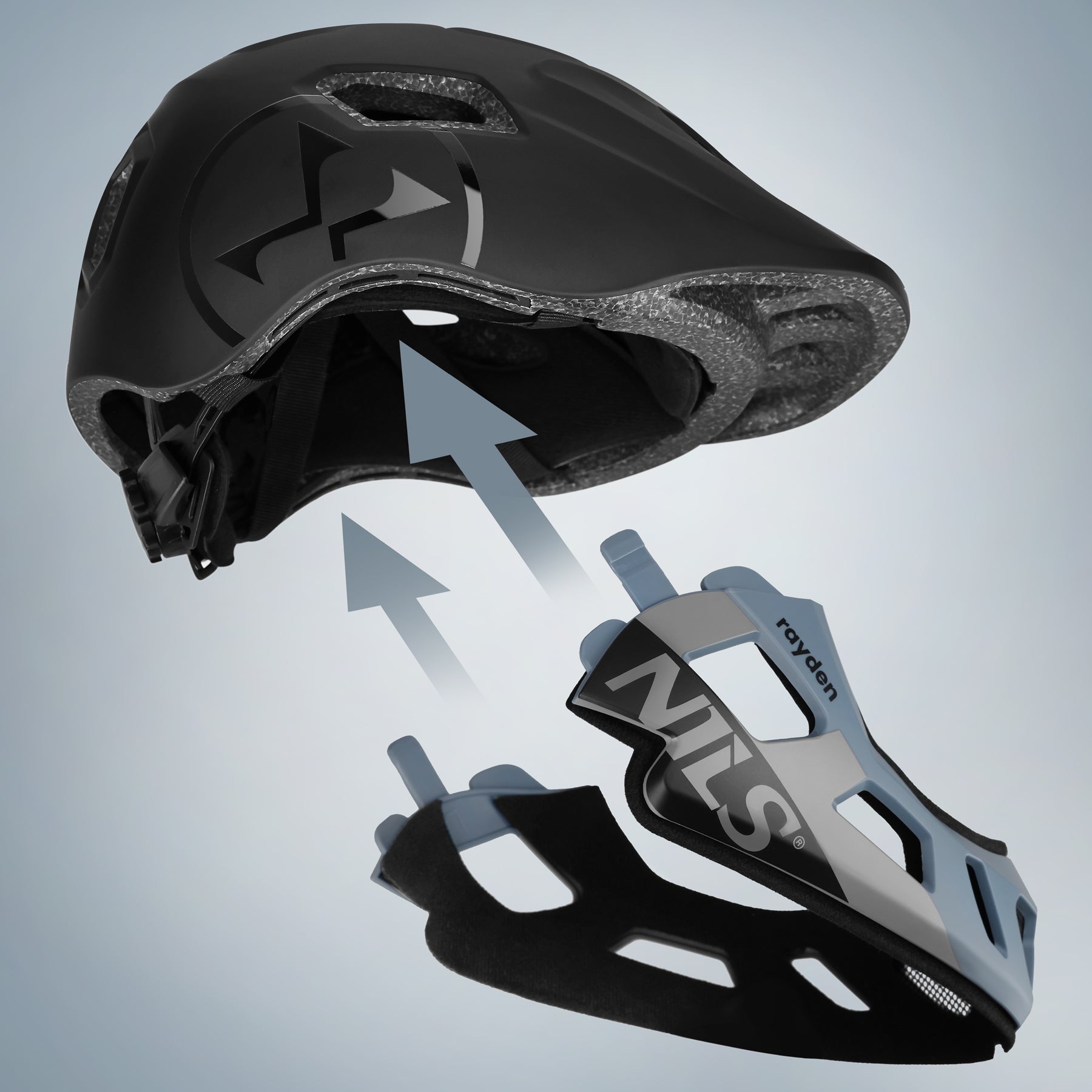 KASK FULL FACE Z ODPINANĄ SZCZĘKĄ  RAYDEN S(52-56CM) NILS EXTREME MT401