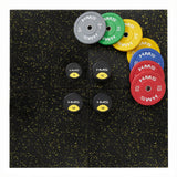 PODŁOGA GUMOWA POD SPRZĘT FITNESS Z WYPUSTKAMI BLACK/YELLOW POS35