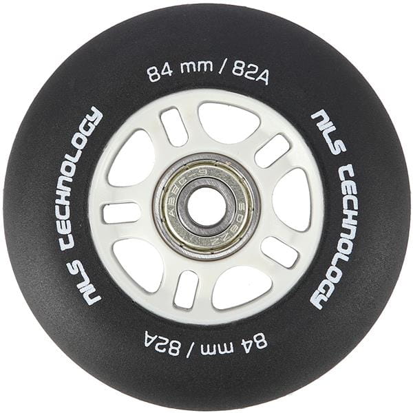 ZESTAW PU 84x24 82A CZARNE MATOWE (4 szt.) + ABEC-9 CHROME (8 szt.) NILS EXTREME