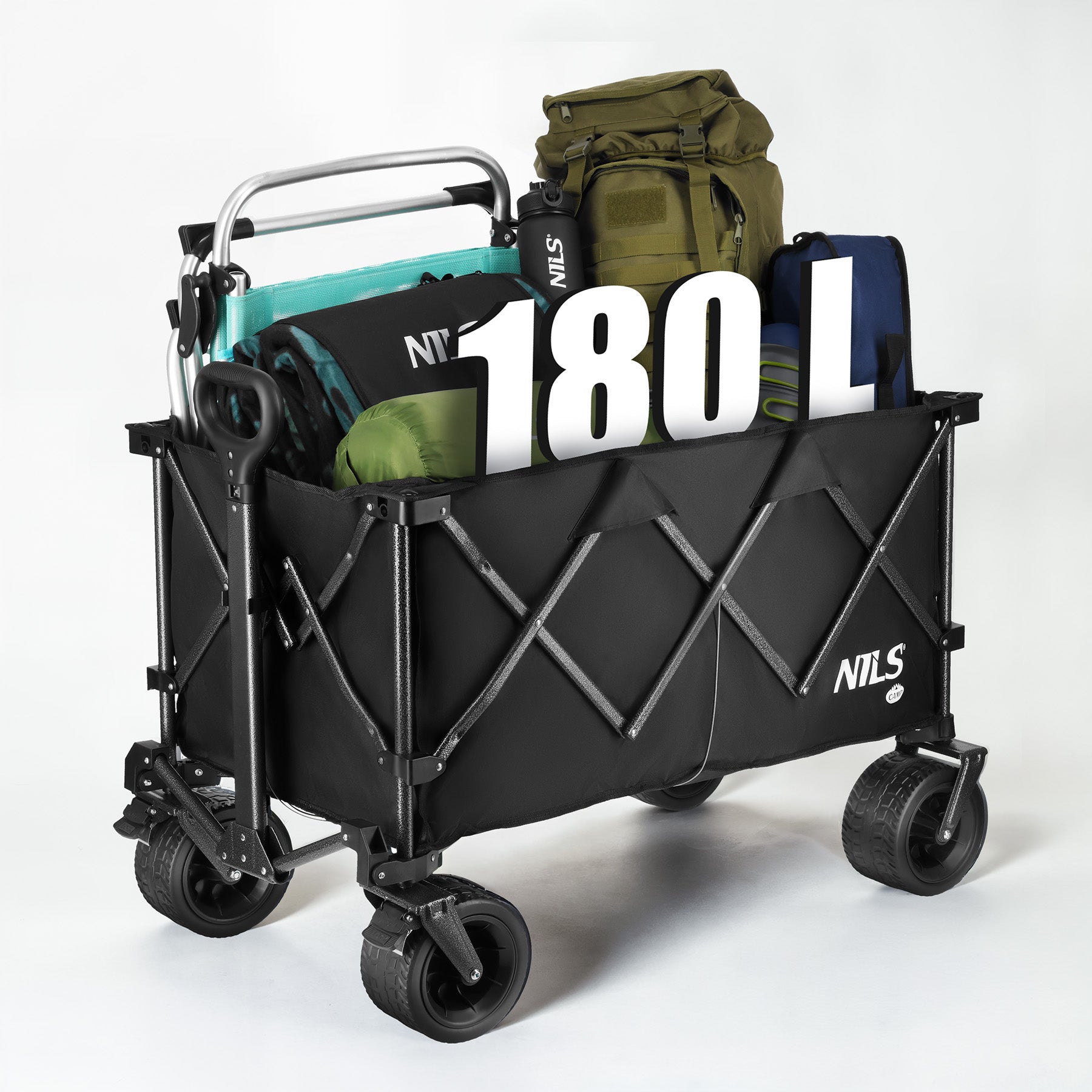 WÓZEK CZARNY XXL 180L NILS CAMP NC2604