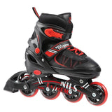 NH7103 A 2w1 BLACK/RED ROZM. M ŁYŻWOROLKI Z WYM. PŁ. HOKEJOWĄ NILS EXTREME
