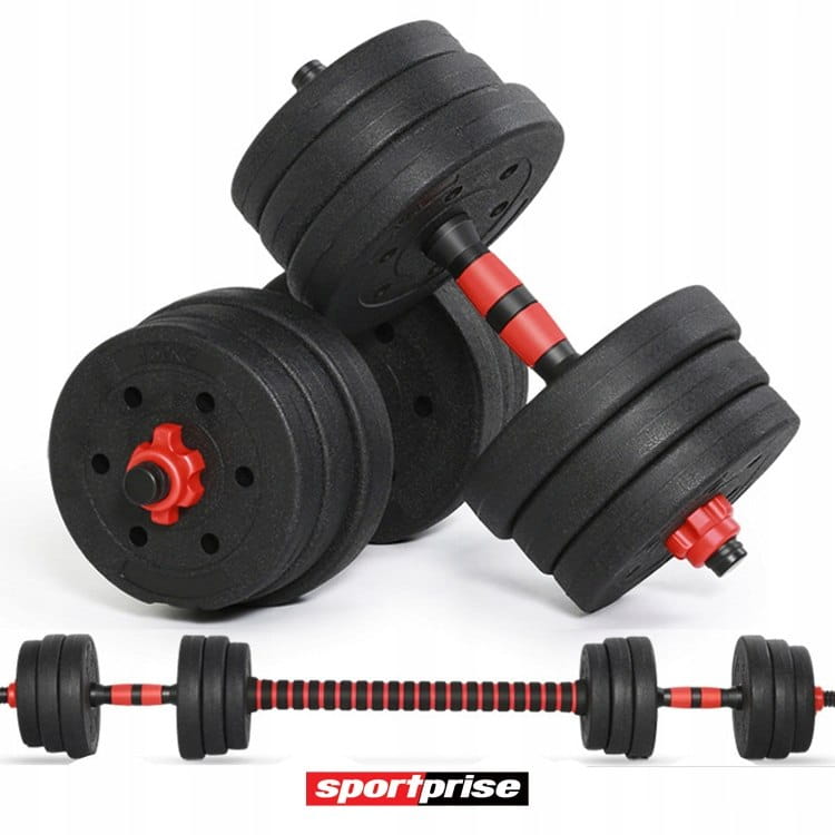 AD SET20 - ZESTAW REGULOWANYCH HANTLI + SZTANGA = 20KG